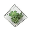 thumbnail image 1 of Vickerman 7.5" Artificial Green Succulents in Geometric Terrarium., 1 of 2