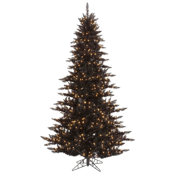 Vickerman 7.5' Black Fir Artificial Christmas Tree, Warm White Dura-lit LED Lights