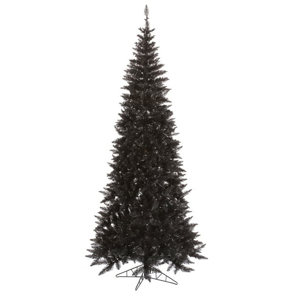 Vickerman 7.5' Black Fir Slim Artificial Christmas Tree, Unlit
