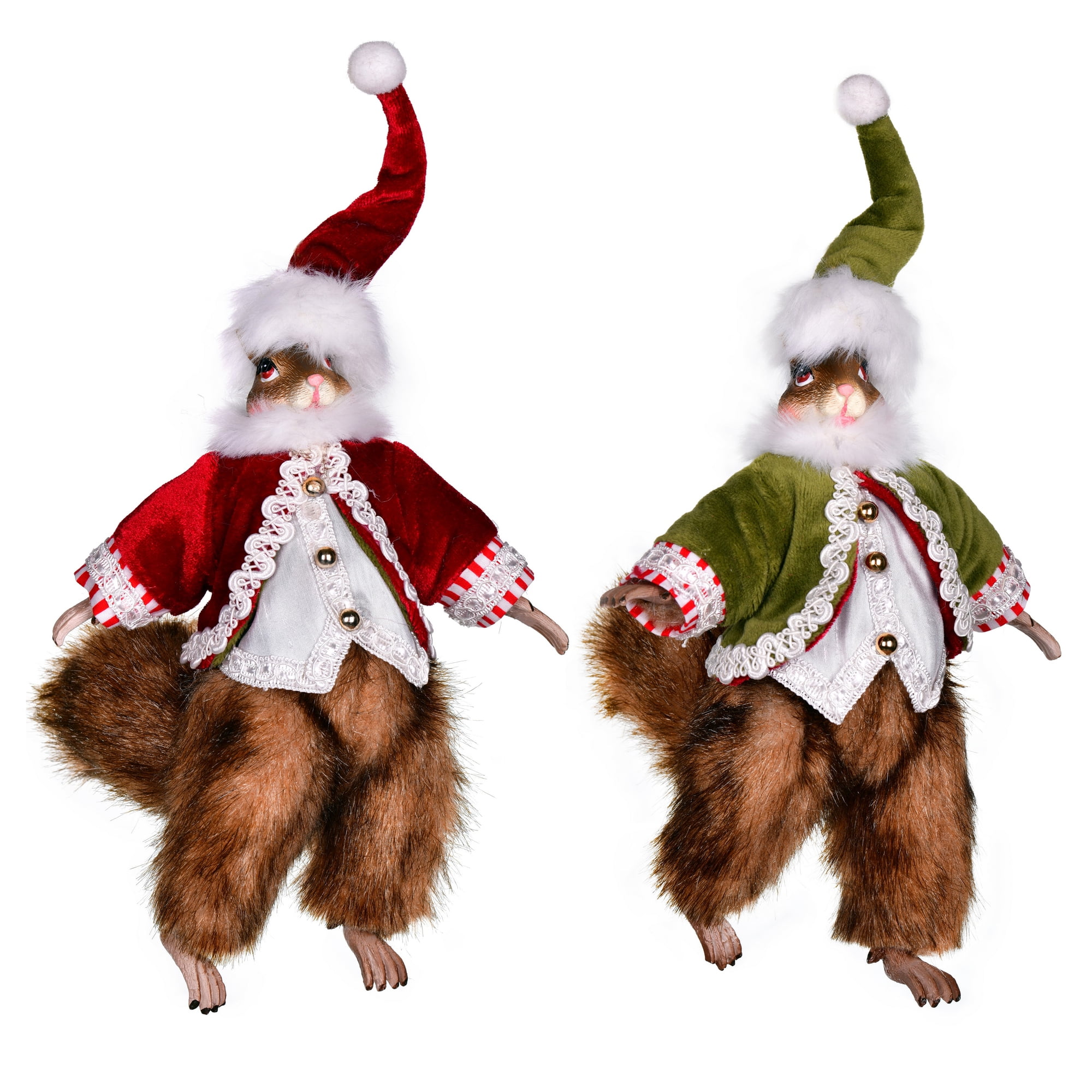 Vickerman 7.5" Candy Wonderland Collection Squirrel Ornament Assortment, Pack of 2