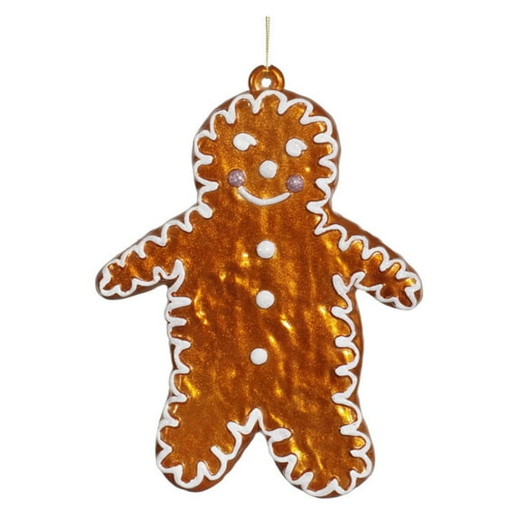 Vickerman 7.5" Dark Orange Candy Snowman 1/Box Gingerbread Ornament