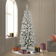 thumbnail image 1 of Vickerman 7.5' Flocked Pacific Artificial Christmas Tree, Multi-Colored LED Lights, 1 of 3