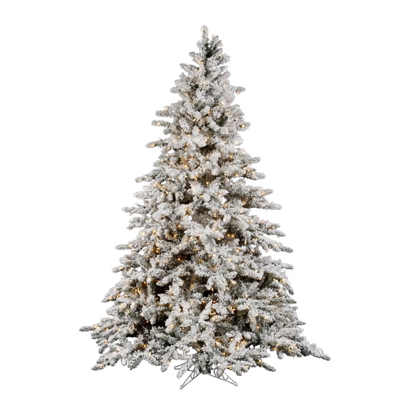 Vickerman 7.5' Flocked Utica Fir Artificial Christmas Tree, Clear Lights