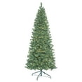 thumbnail image 1 of Vickerman 7.5' Oregon Fir Slim Artificial Christmas Tree, Wide Angle Single Mold Warm White LED Lights, 1 of 7