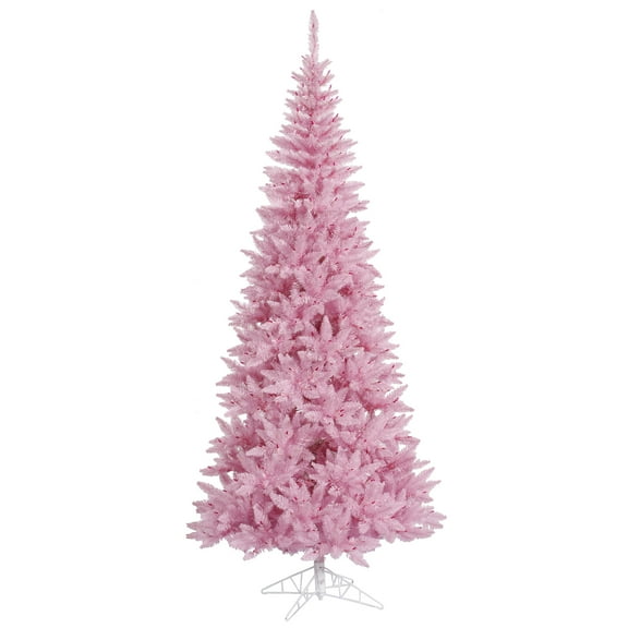 Vickerman 7.5' Pink Fir Slim Artificial Christmas Tree, Unlit