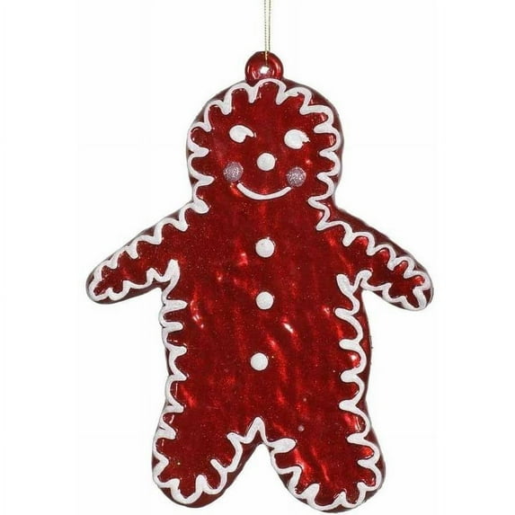 Vickerman 7.5" Red Candy Snowman 1/Box Gingerbread Ornament