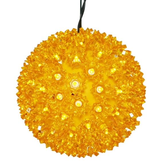 Vickerman 7.5" Starlight Sphere Christmas Ornament with 100 Gold Wide Angle LED Lights