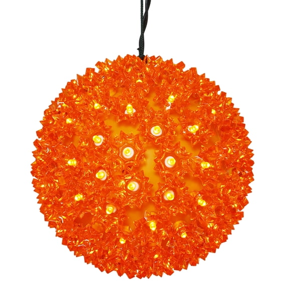 Vickerman 7.5" Starlight Sphere Christmas Ornament with 100 Orange Wide Angle LED Lights
