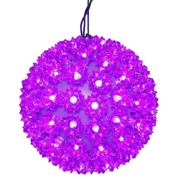 Vickerman 7.5" Starlight Sphere Christmas Ornament with 100 Purple Wide Angle LED Lights