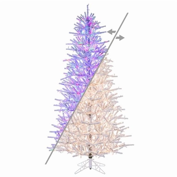 Vickerman K226078LEDCC 7.5 ft. x 46 in. Flocked Slim Pistol 3 mm 1400CC Christmas Tree