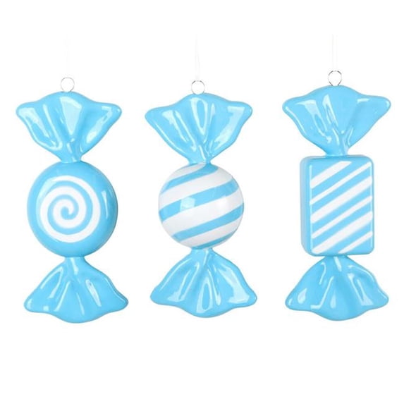Vickerman MT252852W 7.5 in. Light Blue Enamel Candy Assortment Ornament - 3 per Bag