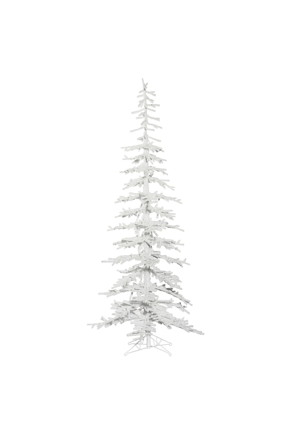 7.5' x 34" Flocked Kuna Pine Artificial Christmas Tree, Unlit