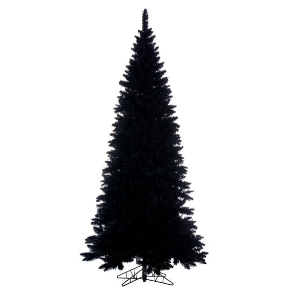 Vickerman 7.5' x 41" Flocked Black Fir Slim Artificial Unlit Christmas Tree.