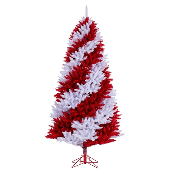 Vickerman 7.5' x 48" Candy Cane Artificial Unlit Christmas Pine Tree.