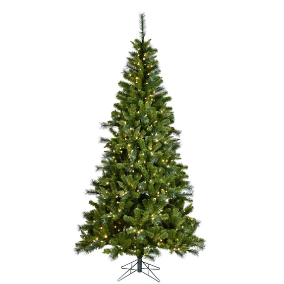 Vickerman 7.5' x 48" Malvern Mix EZ Artificial Christmas Tree, Warm White Dura-Lit® LED lights