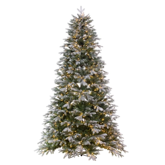 Vickerman 7.5' x 56" Frosted Douglas Fir Artificial Pre-Lit Christmas Tree, Warm White 3mm LED Lights.