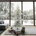 thumbnail image 1 of Vickerman 7.5' x 57" Flocked Yukon Display Artificial Christmas Tree with Warm White LED Lights., 1 of 7