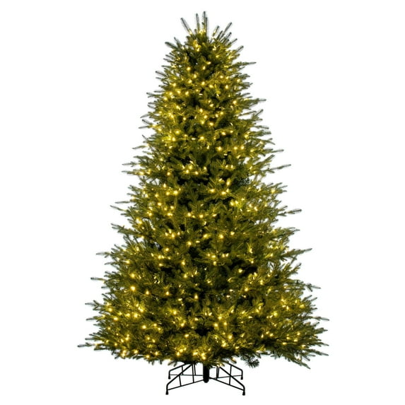Vickerman 7.5' x 59" Georgian Fraser Fir Artificial Pre-Lit Christmas Tree with Folding Metal Tree Stand