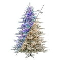 thumbnail image 1 of Vickerman 7.5' x 60" Flocked Kiana Artificial Christmas Tree, 3mm LED Color Changing Lights, 1 of 8