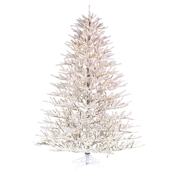 Vickerman 7.5' x 65" x Flocked Pistol Pine Artificial Pre-lit Christmas Tree, Warm White 3mm LED Lights.