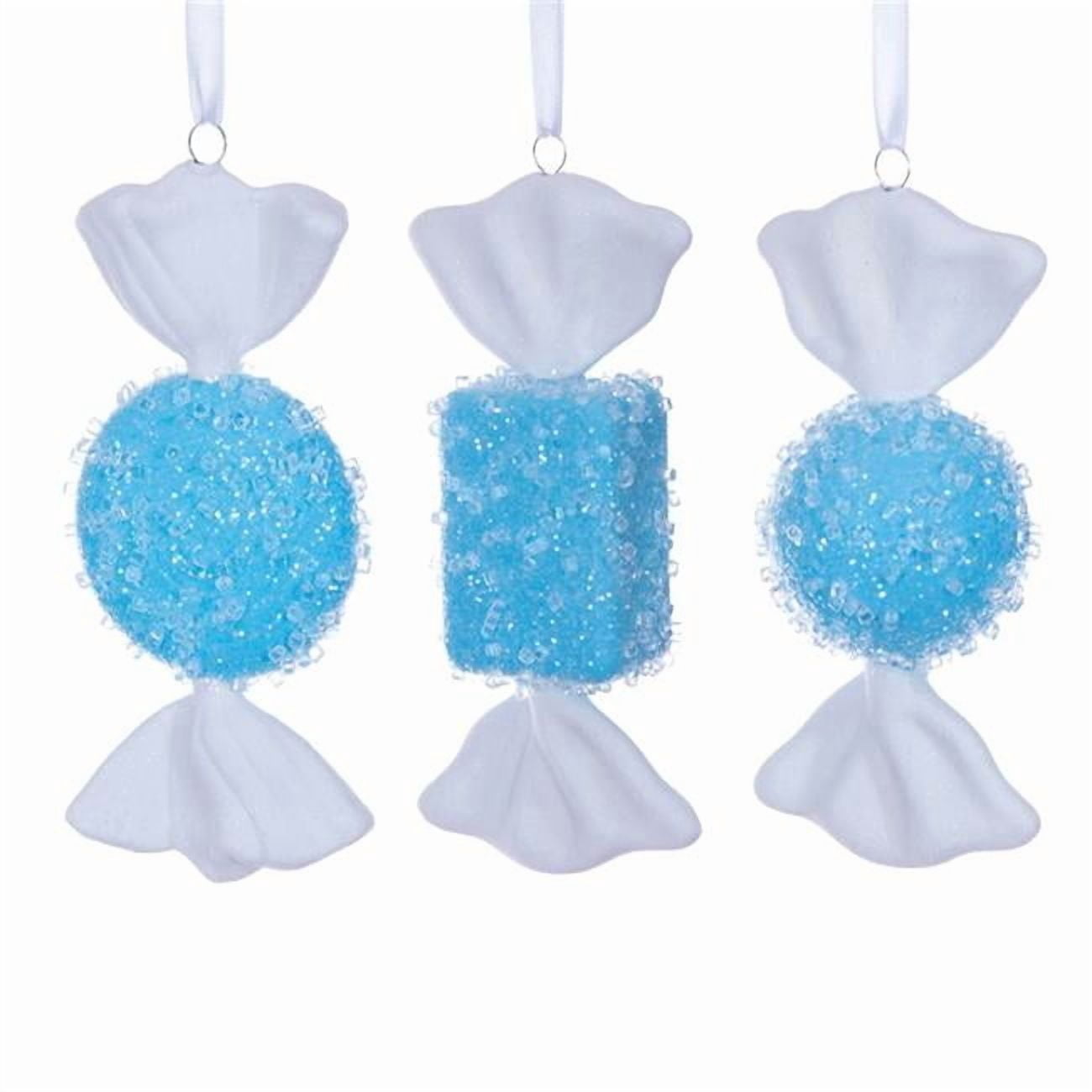 Vickerman MT255032W 7-8 in. Baby Blue Icy Sugar Flat Candy 
