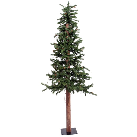 Vickerman 7' Alpine Artificial Christmas Tree, Unlit - Faux Christmas Tree - Seasonal Indoor Home Decor