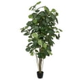 thumbnail image 1 of Vickerman 7' Artificial Green Potted Fiddle Tree., 1 of 9
