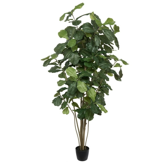 Vickerman 7' Artificial Green Potted Fiddle Tree.