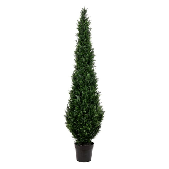 Vickerman 7' Artificial Potted Green Cedar Tree.