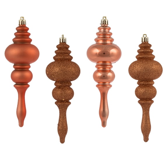 Vickerman 7" Coral 4-Finish Finial Ornament, 8 per Box