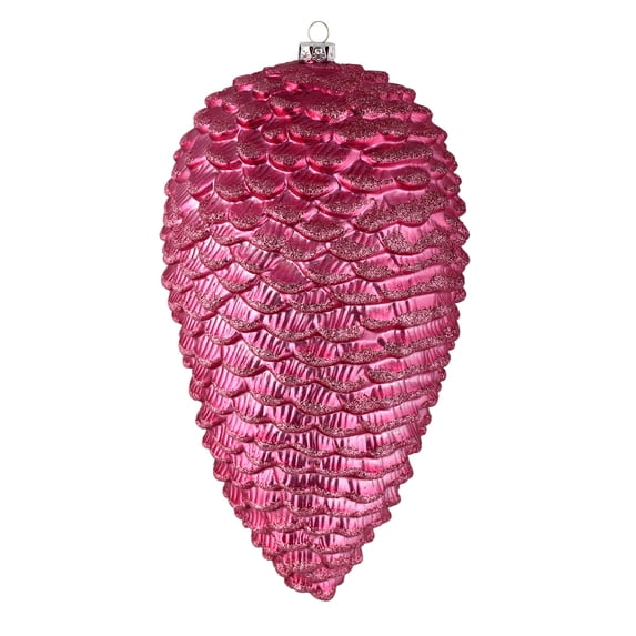 Vickerman 7" Mauve Matte Glitter Pinecone Christmas Ornament, 4 per set