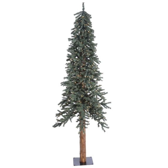 Vickerman 7' Natural Bark Alpine Artificial Christmas Tree, Clear Dura-lit Lights