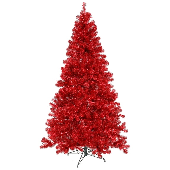 Vickerman 7' Red Artificial Christmas Tree, Red Dura-lit LED Lights.
