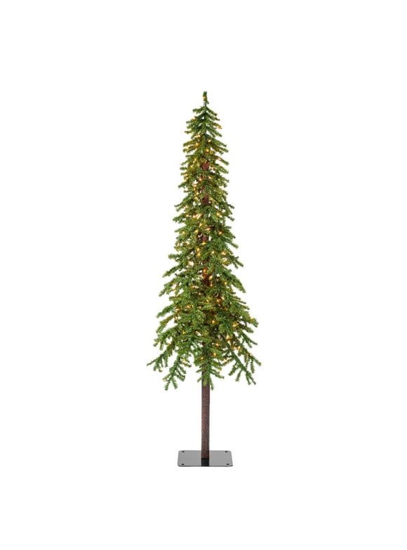 Vickerman 7' x 44" Natural Alpine Artificial Christmas Tree with 921 PVC tips and 300 clear lights.