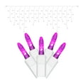 thumbnail image 1 of Vickerman 70 Purple Twinkle M5 LED Icicle Light on White Wire, 9' Christmas Single Mold Light Strand, 1 of 2