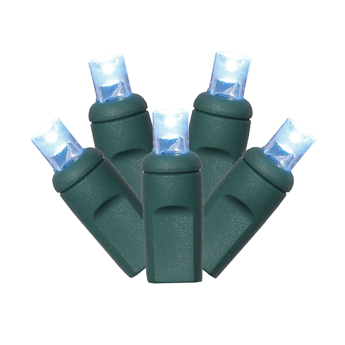 Vickerman 70 Teal Twinkle Wide Angle LED Single Mold light on Green Wire, 35' Christmas Light Strand