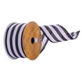 thumbnail image 1 of Vickerman 706626 - 2.5"x10yd White Black Stripe Ribbon (Q220954) (Q220954) Stripe Patterned Christmas Ribbons, 1 of 1