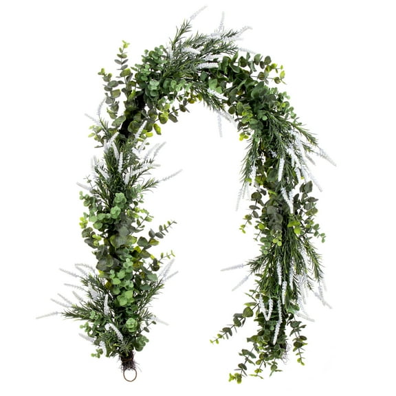 Vickerman 72" Green Artificial Rosemary & Eucalyptus Garland.