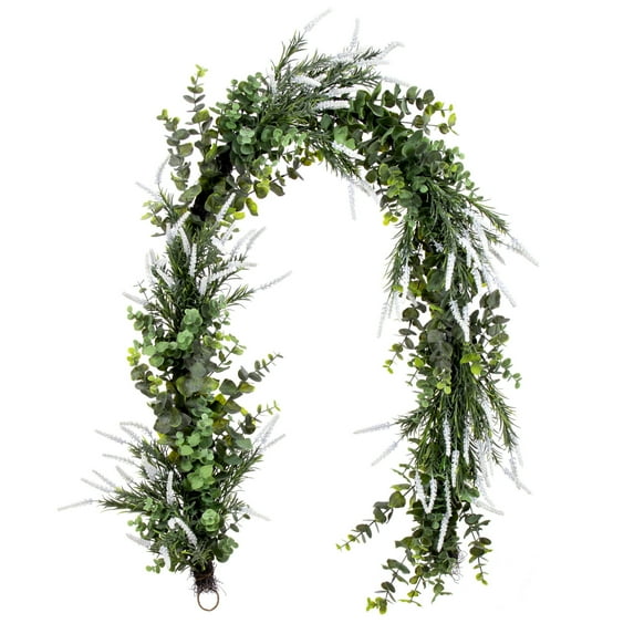Vickerman 72" Green Artificial Rosemary & Eucalyptus Garland.