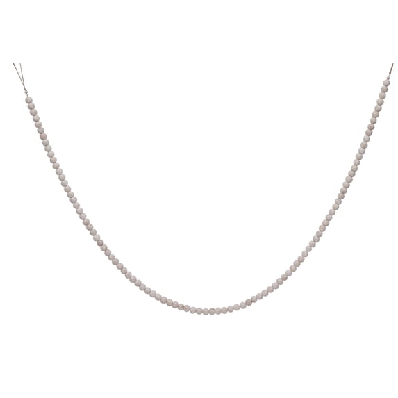 Vickerman 72" White Wooden Bead Garland, 2 pieces per unit.