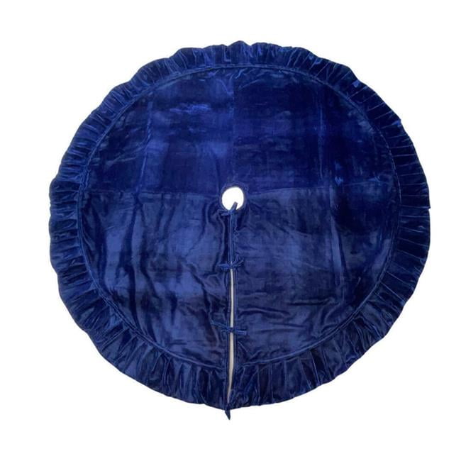 72-Inch Midnight Blue Velvet Christmas Tree Skirt