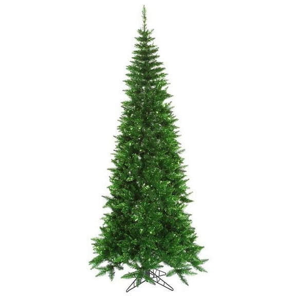 Vickerman 78" Plastic Fir Slim Unlit Artificial Christmas Tree in Tinsel Green