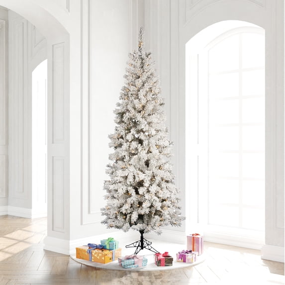Vickerman 8.5' Flocked Pacific Artificial Christmas Tree, Clear Lights
