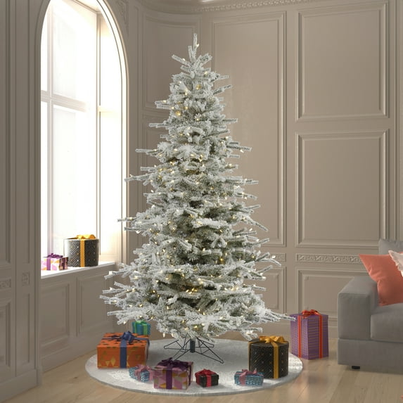 Vickerman 8.5' Flocked Sierra Fir Artificial Christmas Tree, Clear Dura-Lit lights