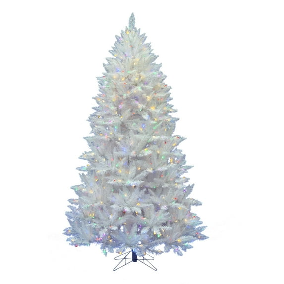 Vickerman 8.5' Sparkle White Spruce Artificial Christmas Tree, Multi-Colored LED Lights