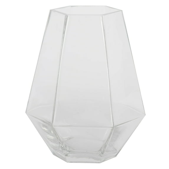 Vickerman 8.6" Clear Hexagon Glass Vase