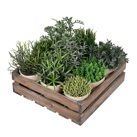 Vickerman 8" Artificial Potted Garden Grass.