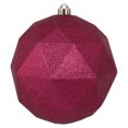 thumbnail image 1 of Vickerman 8" Berry Red Glitter Geometric Ball, 1 of 6