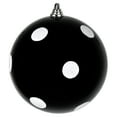 thumbnail image 1 of Vickerman 8" Black Candy Finish Ball Ornament with White Glitter Dots, 1 of 2