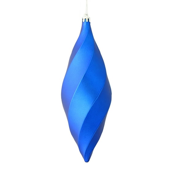 Vickerman 8" Blue Matte Swirl Finial Ornament, Pack of 6